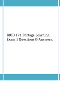 BIOD 171 Portage Learning Exam 1 Questions & Answers&period;