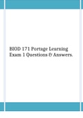 BIOD 171 Portage Learning Exam 1 Questions & Answers.