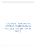 TEST BANK-PSYCHIATRIC NURSING: CONTEMPORARY PRACTICE(6TH EDITION BY BOYD)