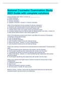 National Counselor Examination Study 2023 Guide with complete solutions