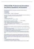  CPCE EXAM: Professional Orientation and Ethics Questions and Answers