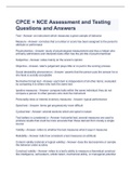 CPCE + NCE Assessment and Testing Questions and Answers