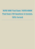 NURS 6560 Final Exam / NURS-6560N Final Exam (100 Questions & Answers, 100% Correct) 2023