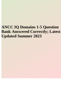 ANCC IQ Domains 1-5 Question Bank Answered Correctly; Latest Updated Summer 2023