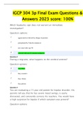 IGCP 304 3p Final Exam Questions & Answers 2023 score&colon; 100&percnt; 