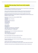 Nur2474 Pharmacology Final Exam &lpar;with complete solutions&rpar;
