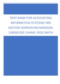 Test Bank for Accounting Information Systems 3rd Edition Vernon Richardson, Chengyee Chang, Rod Smith.
