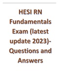HESI RN Fundamentals Exam (latest update 2023)- Questions and Answers