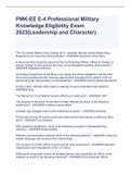 PMK-EE E-4 Professional Military Knowledge Eligibility Exam 2023&lpar;Leadership and Character&rpar;