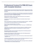 Professional Conduct E-4 PMK-EE Exam with Complete Solutions