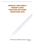 MARITAL AND FAMILY THERAPY (MFT)                     PRACTICE SET EXAM QUESTIONS 2023