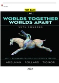 Worlds Together&comma; Worlds Apart-A History of the World from the Beginnings of Humankind to the Present 6Ed&period;by Jeremy Adelman&comma; Elizabeth Pollard & Robert Tignor - Complete Elaborated and Latest Test Bank&period; ALL Chapters  1-11 Included and updated