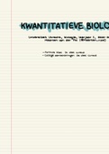 Samenvatting kwantitatieve biologie (UU)