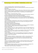 ATI PHARMACOLOGY A AND B PROCTORED WITH CORRECT ANSWERES GRADED A