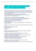 ANCC FNP Board Exam Study Guide Part 1 with complete solutions