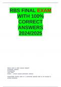 RBS FINAL EXAM WITH 100- CORRECT ANSWERS 2024 2025&period;