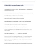 FNDH 620 exam 3 pop quiz questions WITH 100&percnt; CORRECT ANSWERS