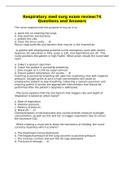 Respiratory med surg exam review&sol;74 Questions and Answers