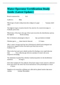 Water Operator Certification Study Guide &lpar;Latest Update&rpar;