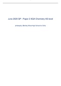 AQA June 2020 QP - Paper 2 AQA Chemistry AS-level