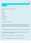 NSG262 Fundamentals - Exam 2 Questions And Answers