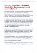 CRJS 475 Exam 2024 &vert; CRJS Exam  Update 2024 Questions and Correct  Answers Rated A&plus;