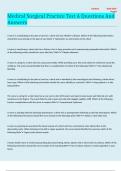 Medical Surgical Practice Test A Questions And Answers