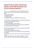 CRJS 475 Exam 2024 &vert; CRJS Exam  Update Latest 2024 Questions and  Correct Answers Rated A&plus; 