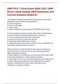 UWF PCC 1 Final Exam 2024 &vert; PCC UWF  Exam Latest Update 2024 Questions and  Correct Answers Rated A&plus; 