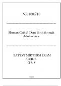 NR&period;400&period;710 &lpar;Human Grth & Dvpt Birth through Adolescence&rpar; Latest Midterm Exam Q & S
