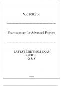 NR&period;400&period;706 &lpar;Pharmacology for Advanced Practice&rpar; Latest Midterm Exam Q & S 20242025&period;
