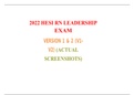 HESI RN LEADERSHIP EXAM VERSION 1 & 2 &lpar;V1-V2&rpar; &lpar;ACTUAL SCREENSHOTS&rpar;