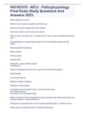 PATHO370 - WCU - Pathophysiology Final Exam Study Questions And Answers 2023&period;
