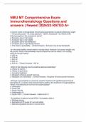 NMU MT Comprehensive Exam- Immunohematology Questions and answers &vert; Newest 2024&sol;25 RATED A&plus;