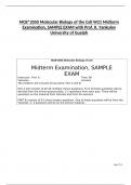 MCB&ast;2050 Molecular Biology of the Cell W21 Midterm Examination&comma; SAMPLE EXAM with Prof&period; K&period; Yankulov University of Guelph
