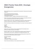ONCC Practice Tests &lpar;OCN - Oncologic Emergencies&rpar; questions and answers rated A&plus; 2025&sol;2026
