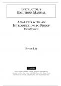 SOLUTIONS MANUAL &mdash; Analysis with an Introduction to Proof&comma; 5th Edition &mdash; Steven R&period; Lay &mdash; ISBN 9780137546138