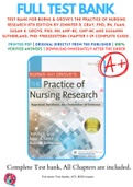 Test Bank For Burns & Grove's the Practice of Nursing Research 8th Edition By Jennifer R. Gray, PhD, RN, FAAN, Susan K. Grove, PhD, RN, ANP-BC, GNP-BC and Suzanne Sutherland, PhD 9780323377584 Chapter 1-29 Complete Guide .