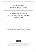 SOLUTIONS MANUAL &mdash; Analysis With an Introduction to Proof&comma; 6th Edition &mdash; Steven R&period; Lay & Richard G&period; Ligo &mdash; ISBN 9780137871735