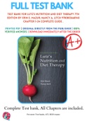 Test Bank For Lutz's Nutrition and Diet Therapy 7th Edition By Erin E. Mazur; Nancy A. Litch 9780803668140 Chapter 1-24 Complete Guide .