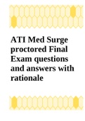 ATI Med Surgeproctored FinalExam questionsand answers withrationale