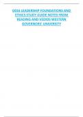 D016 LEADERSHIP FOUNDATIONS AND  ETHICS STUDY GUIDE NOTES FROM  READING AND VEDIOS WESTERN  GOVERNORS&rsquo; UNIVERSITY