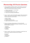 ATI Pharmacology&lowbar;practice questions Spring