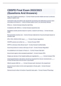 CBSPD Final Exam 2022/2023 (Questions And Answers)