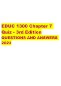 EDUC 1300 Chapter 7 Quiz - 3rd Edition QUESTIONS AND ANSWERS 2023