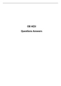 OB Questions for HESI- RNSG 2203,  EXIT EXAM Questions with Answers and Practice Exam Guide: Download To Secure Good Score.