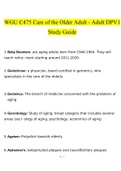 Summary WGU C475 Care of the Older Adult - Adult DPV1 Study Guide