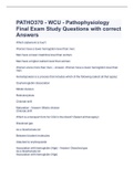 PATHO370 - WCU - Pathophysiology Final Exam Study Questions with correct Answers