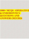 1000+ MCQS –OPERATIVE & ENDODONTICS QUESTIONS AND ANSWERS 2023/2024
