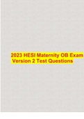2023 HESI Maternity OB Exam Version 2 Test Questions